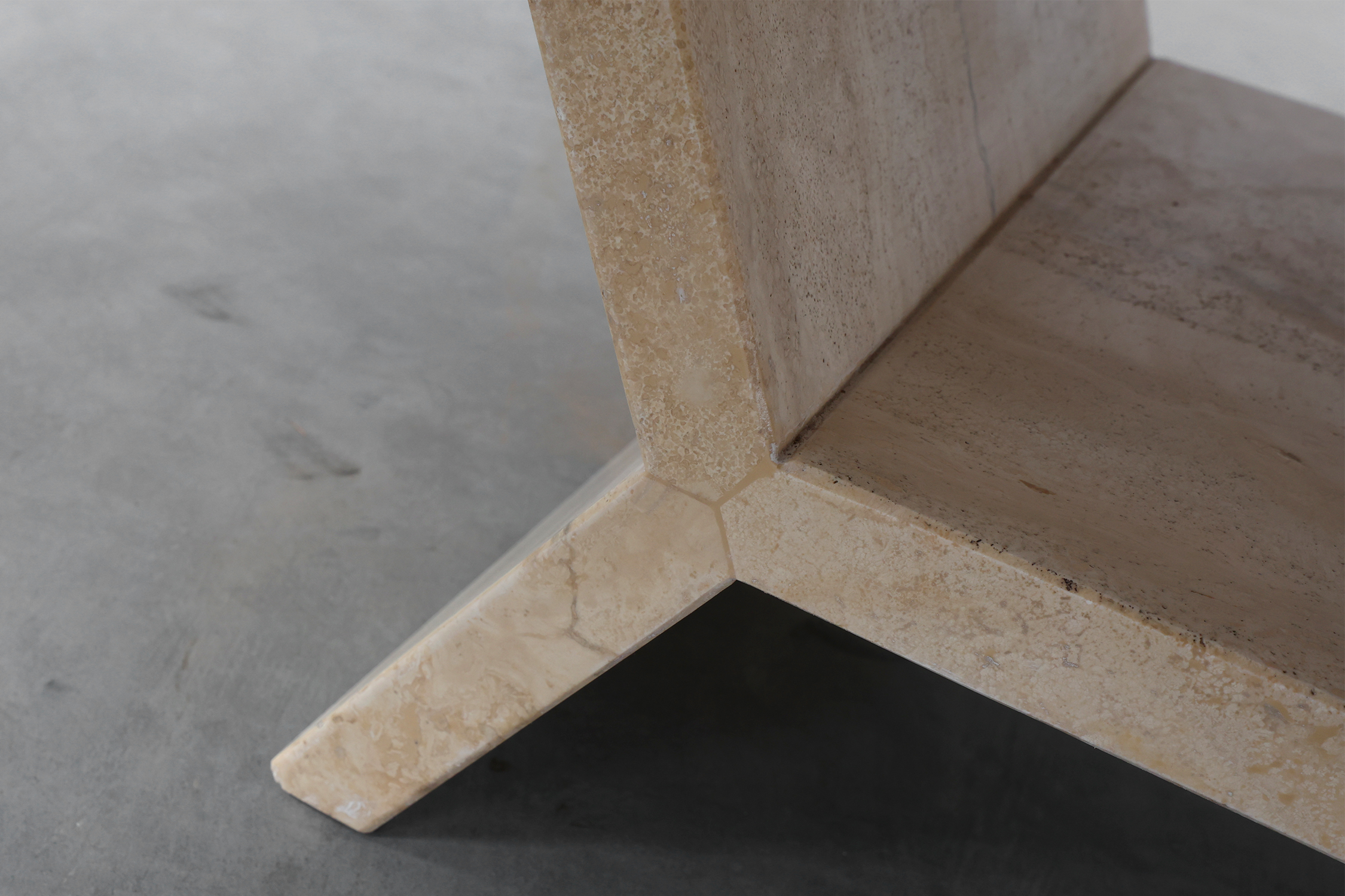 Sculptural geometric rectangular travertine coffee, Italy 1960sthumbnail
